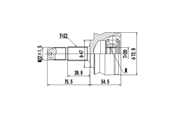 Jeu de joints, arbre de transmission DYNAMATRIX DCV817043