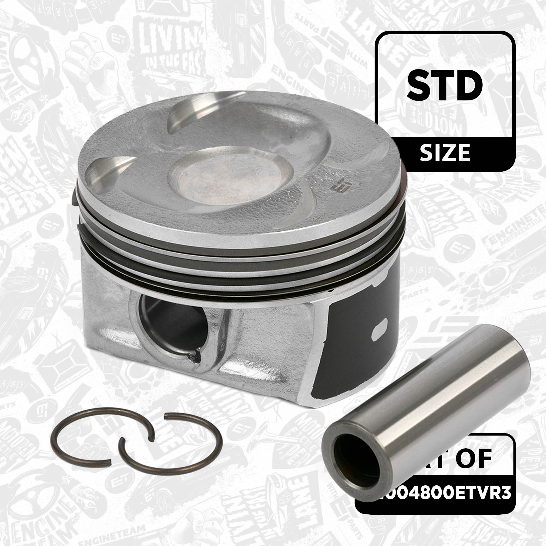 Kit de pistons ET ENGINETEAM PM004800ETVR3