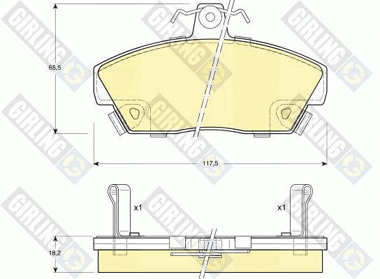 Kit de plaquettes de frein, frein à disque GIRLING 6104971