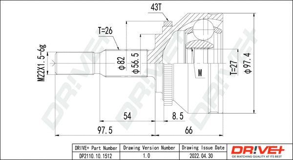 Jeu de joints, arbre de transmission Dr!ve+ DP2110.10.1512