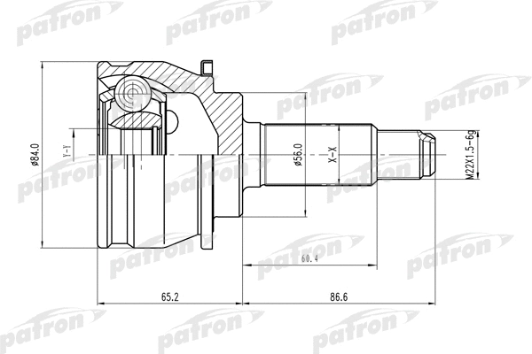 Jeu de joints, arbre de transmission PATRON PCV1247