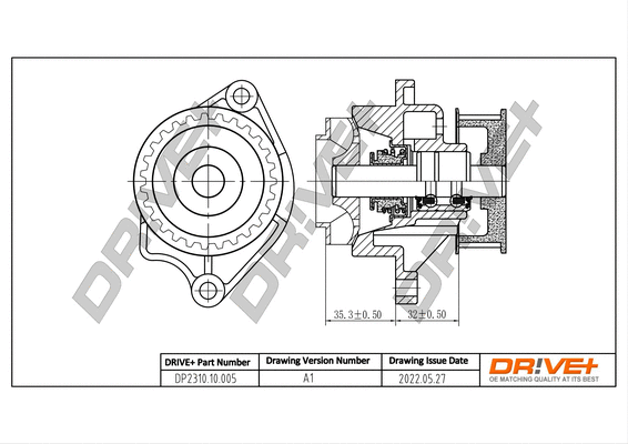 Pompe à eau, refroidissement du moteur Dr!ve+ DP2310.10.005