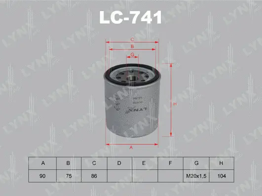 Filtre à huile LYNXAUTO LC-741