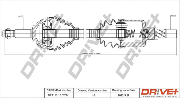 Arbre de transmission Dr!ve+ DP2110.10.0769