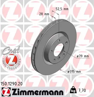 Disque de frein ZIMMERMANN 150.1290.20
