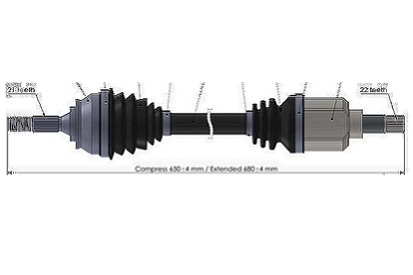 Arbre de transmission SERCORE 221816