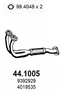 Tuyau d'échappement ASSO 44.1005
