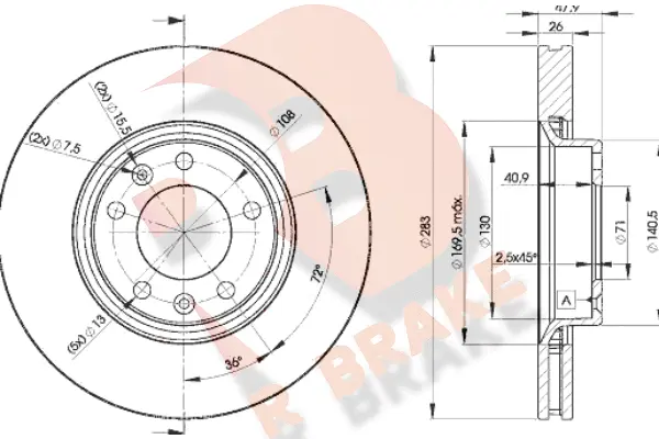 Disque de frein R BRAKE 78RBD24660