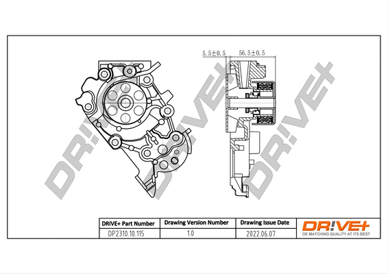 Pompe à eau, refroidissement du moteur Dr!ve+ DP2310.10.115