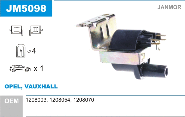 Bobine d'allumage JANMOR JM5098