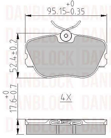 Kit de plaquettes de frein, frein à disque DANBLOCK DB 510075