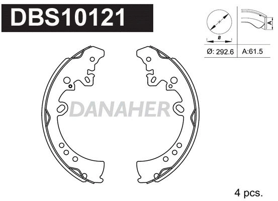 Jeu de mâchoires de frein DANAHER DBS10121