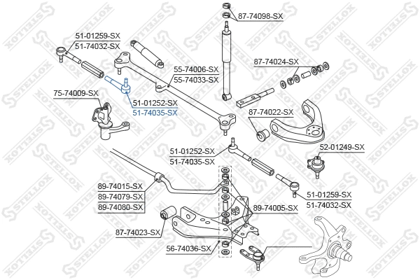 Rotule de barre de connexion STELLOX 51-74035-SX