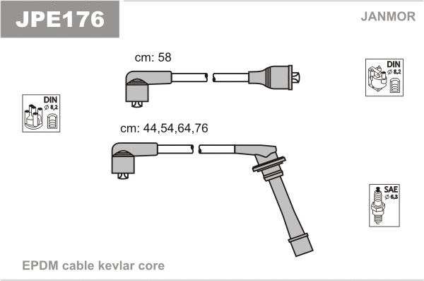 Kit de câbles d'allumage JANMOR JPE176