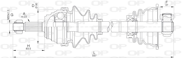 Arbre de transmission OPEN PARTS DRS6310.00