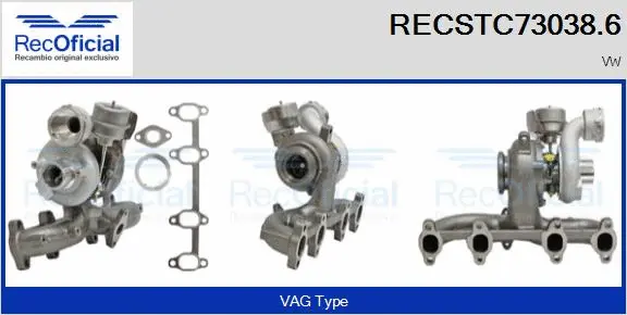 Turbocompresseur, suralimentation RECOFICIAL RECSTC73038.6