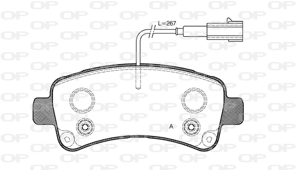Kit de plaquettes de frein, frein à disque OPEN PARTS BPA1588.02