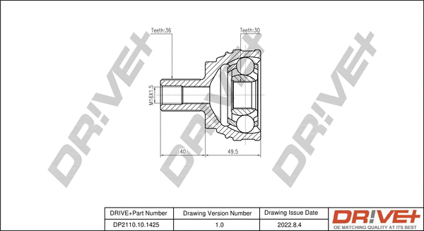 Jeu de joints, arbre de transmission Dr!ve+ DP2110.10.1425