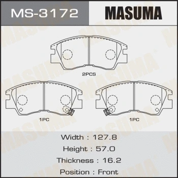 Jeu de mâchoires de frein MASUMA MS-3172