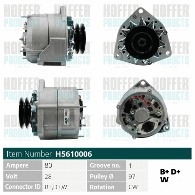 Alternateur HOFFER H5610006