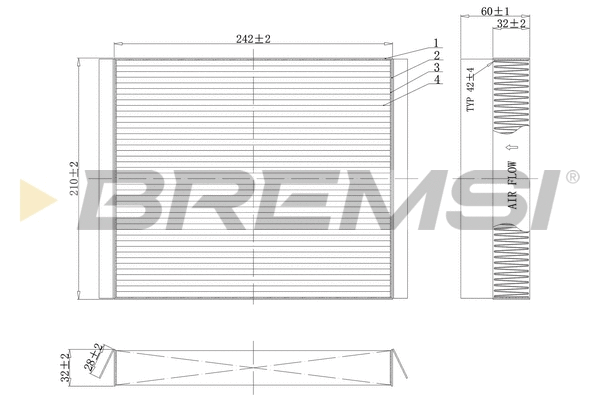 Filtre, air de l'habitacle BREMSI FC0501