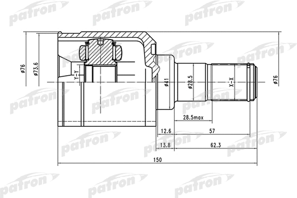 Jeu de joints, arbre de transmission PATRON PCV1515