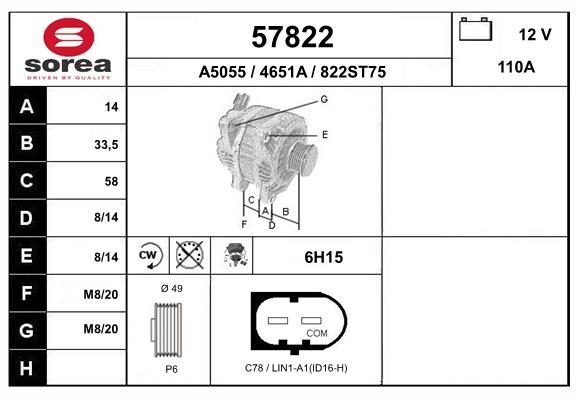 Alternateur EAI 57822