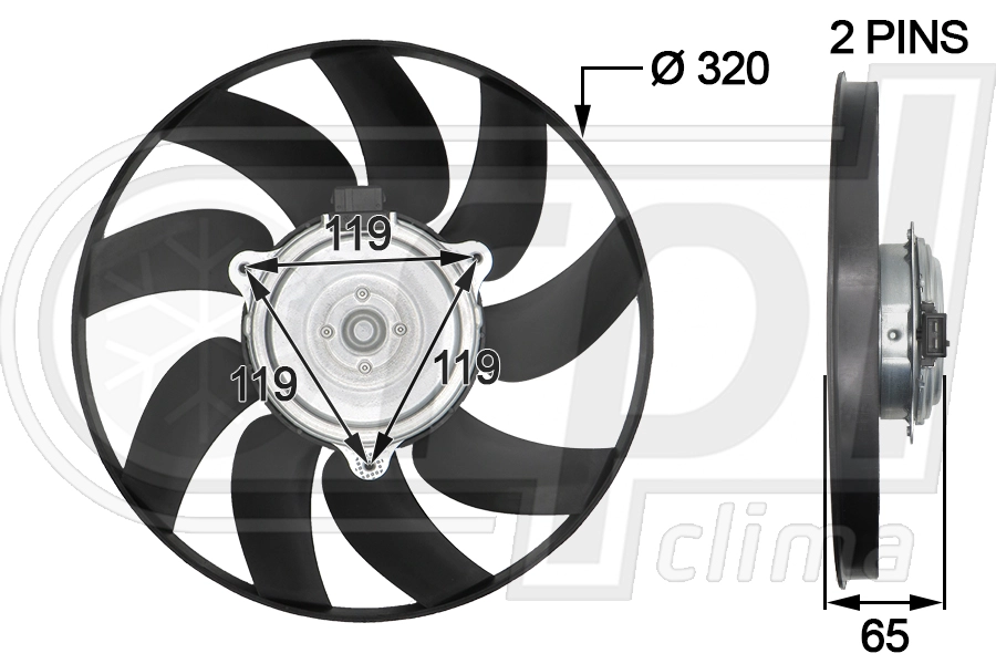 Ventilateur, refroidissement du moteur RPL QUALITY APELMB0041