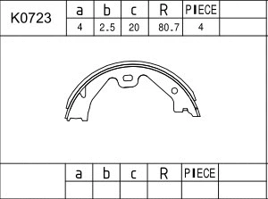Jeu de mâchoires de frein ASIMCO K0723