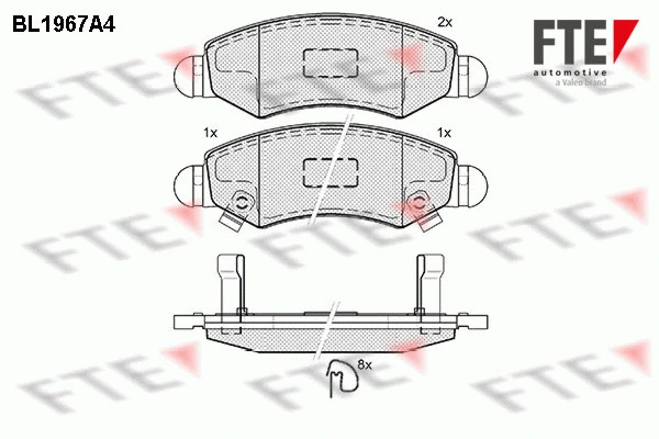 Kit de plaquettes de frein, frein à disque FTE 9010550