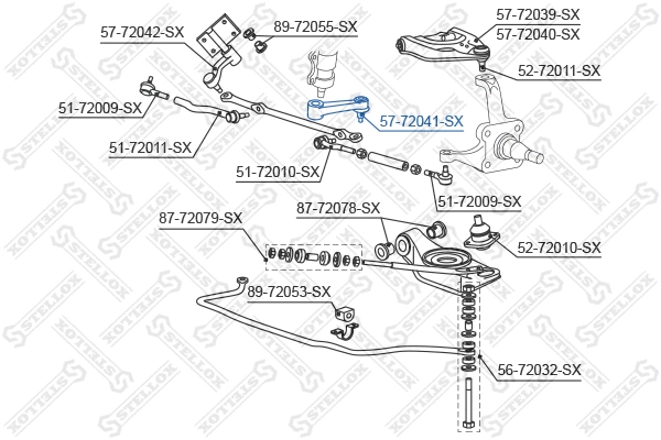 Levier intermédiaire de direction STELLOX 57-72041-SX
