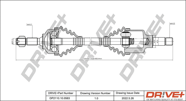 Arbre de transmission Dr!ve+ DP2110.10.0583