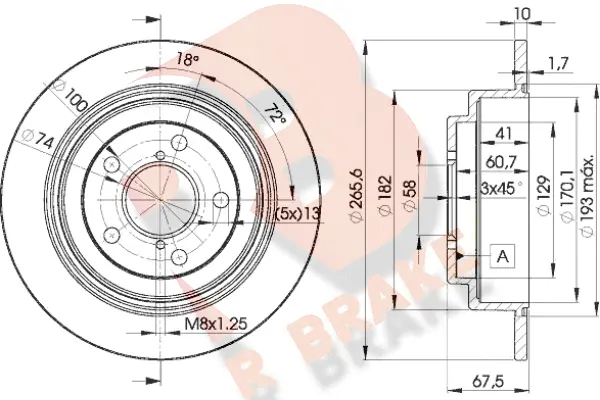 Disque de frein R BRAKE 78RBD20034