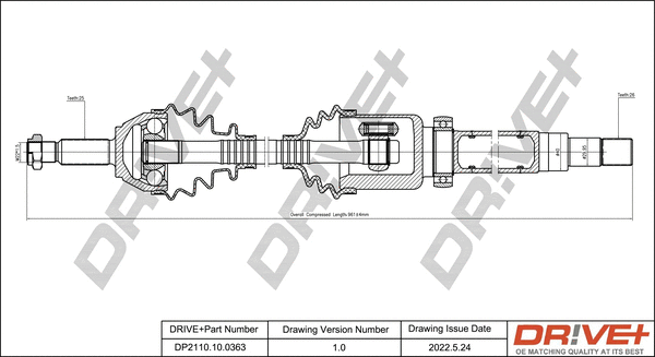 Arbre de transmission Dr!ve+ DP2110.10.0363