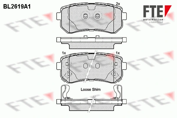 Kit de plaquettes de frein, frein à disque FTE 9010867