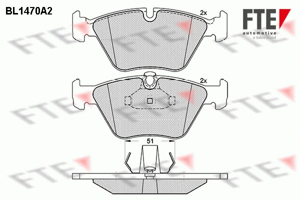 Kit de plaquettes de frein, frein à disque FTE 9010198