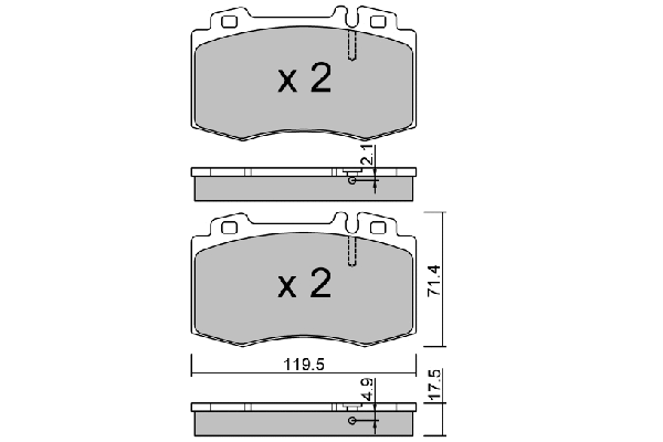 Kit de plaquettes de frein, frein à disque AISIN BPMB-1006