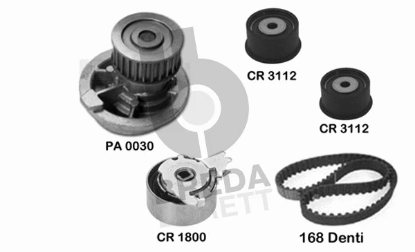 Pompe à eau + kit de courroie crantée BREDA LORETT KPA0369A