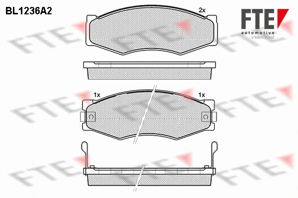 Kit de plaquettes de frein, frein à disque FTE 9010069