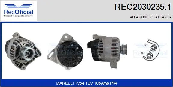 Alternateur RECOFICIAL REC2030235.1