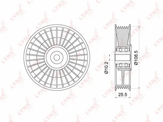 Poulie renvoi/transmission, courroie trapézoïdale à nervures LYNXAUTO PB-7077