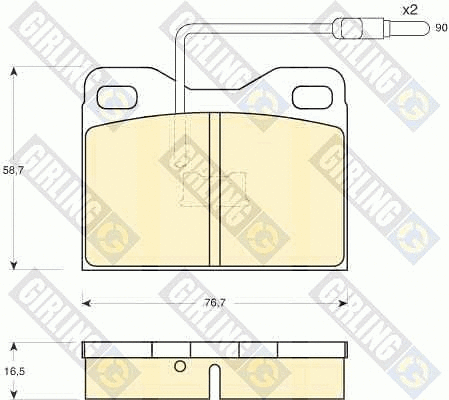 Kit de plaquettes de frein, frein à disque GIRLING 6109092