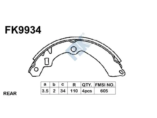 Jeu de mâchoires de frein FBK FK9934