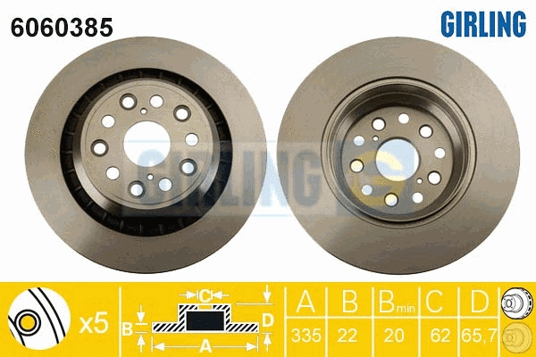 Disque de frein GIRLING 6060385
