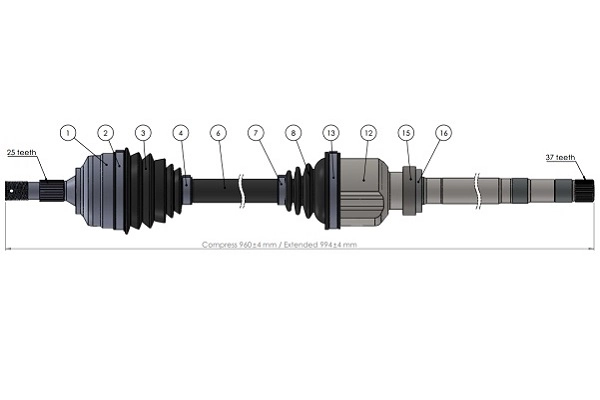 Arbre de transmission SERCORE 221836