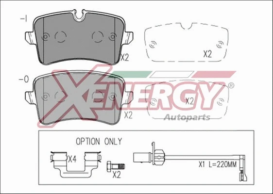 Kit de plaquettes de frein, frein à disque AP XENERGY X41272