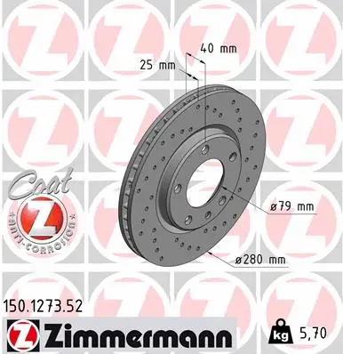 Disque de frein ZIMMERMANN 150.1273.52