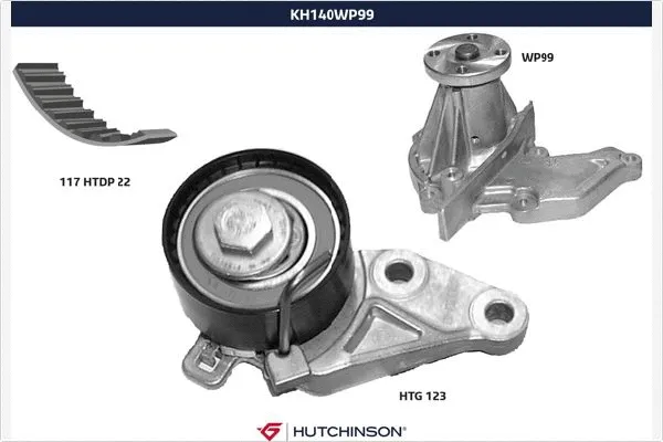 Pompe à eau + kit de courroie crantée HUTCHINSON KH 140WP99