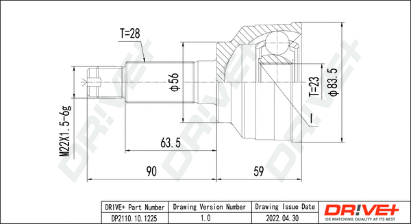 Jeu de joints, arbre de transmission Dr!ve+ DP2110.10.1225