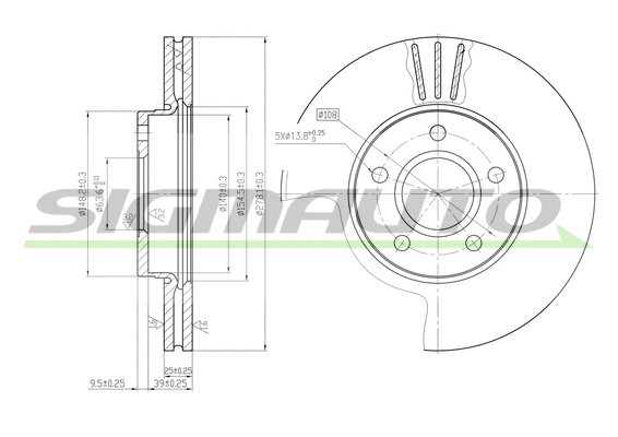 Disque de frein SIGMAUTO DBB222V